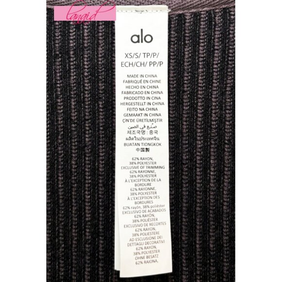 Alo Denim Knit Shawl Raisinette Oversized Relaxed Cropped Sweater Shrug Bolero - Picture 14 of 16